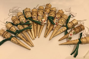 Wooden Christmas icicle ornaments