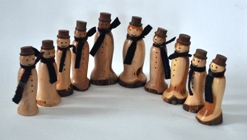Handmade wooden snowmen