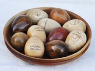 Hand made wooden eggs