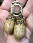 Hand made wooden acorn keyring