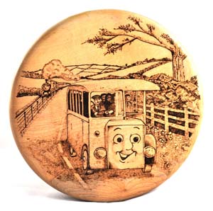 Pyrographed child's stool