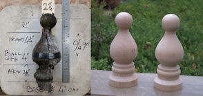Bespoke skittle finials