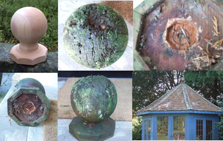 Bespoke summerhouse finial replacement