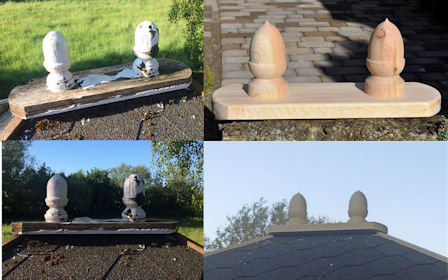 Bespoke summerhouse finial pair