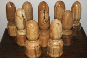 Hand turned wooden acorn trophy
