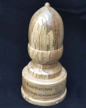 Hand made wooden acorn trophy