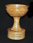 Hand turned wooden trophy cup