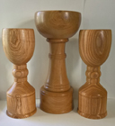 Hand turned wooden trophy cups