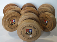 Hand crafted wooden school trophies