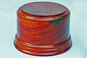 trophy base in dark wood