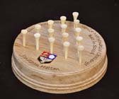 turned wooden peg solitaire