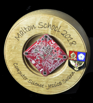 Hand crafted computing trophy in wood