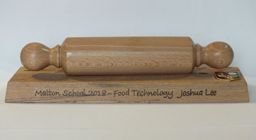 Hand crafted wooden school trophies