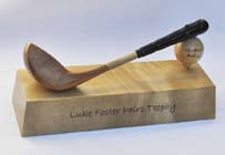 Golf trophy in wood