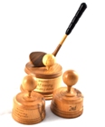Carved wooden golf trophy